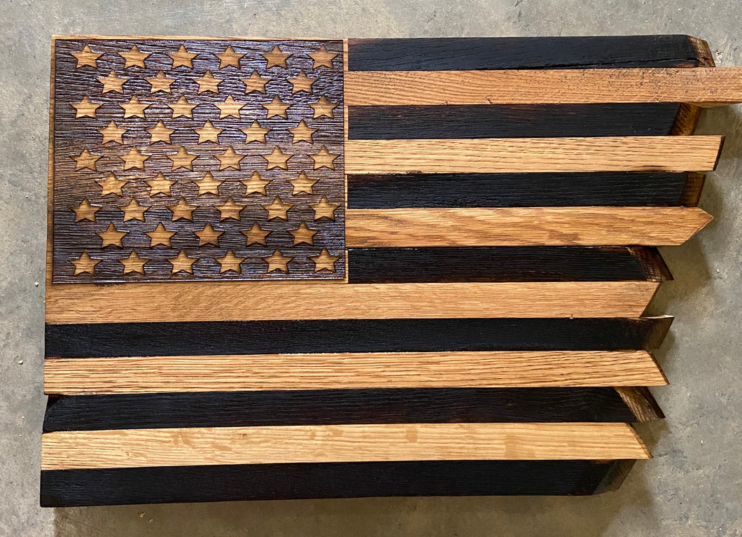 Handcrafted Laser Engraved American Flag