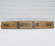 Load image into Gallery viewer, Personalized Bar Sign, Bourbon Barrel Stave