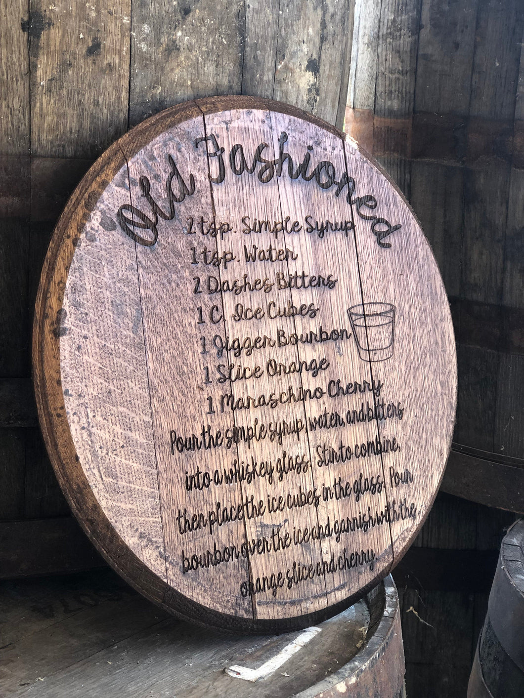 Mint Julep/Old Fashioned Engraved Bourbon Drink Recipe