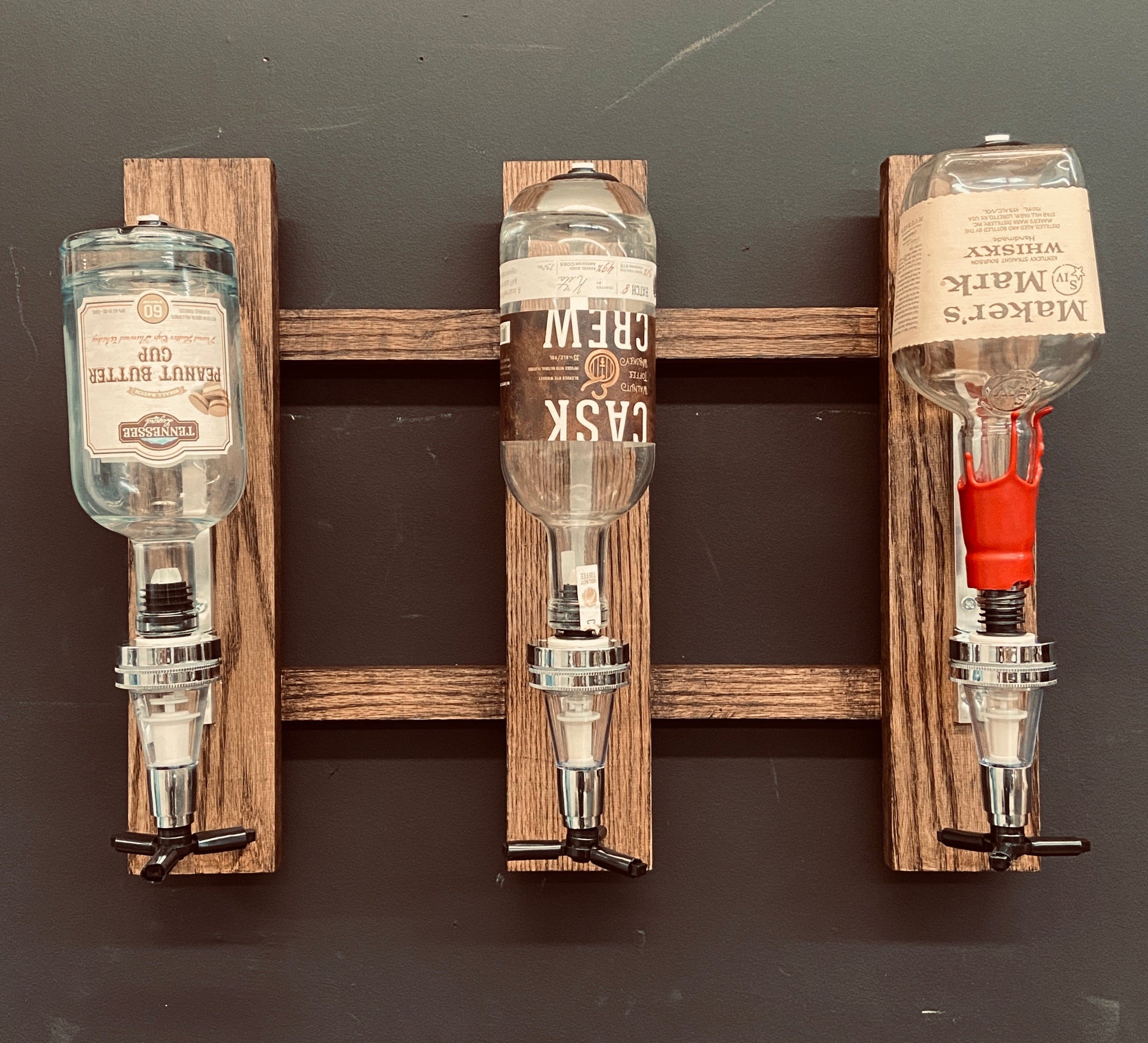 Liquor alcohol Dispenser-Red Oak-FREE SHIPPING
