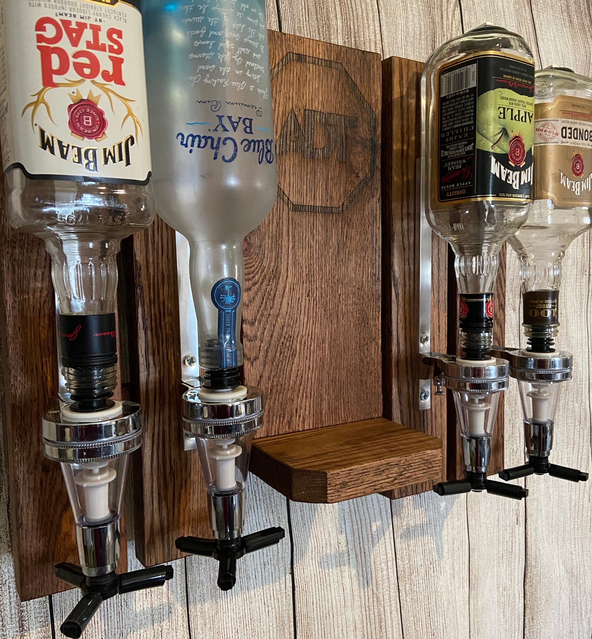 Liquor alcohol Dispenser-Red Oak-FREE SHIPPING